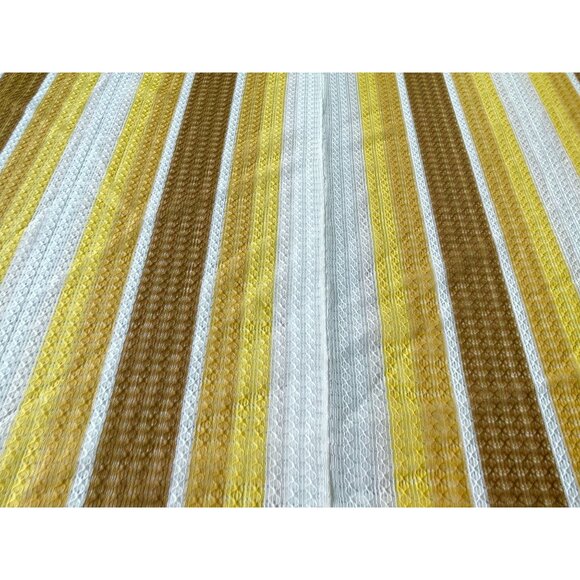 Vintage 70s curtain, white, yellow, orange stripes, price for 1 pair - Picture 4 of 8
